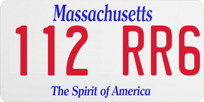 MA license plate 112RR6