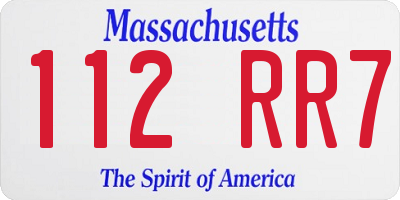 MA license plate 112RR7