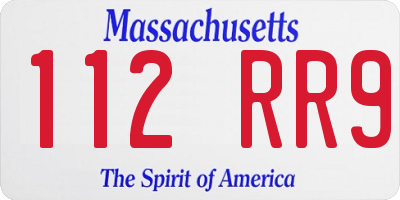 MA license plate 112RR9