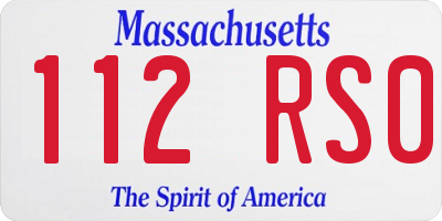 MA license plate 112RS0