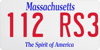 MA license plate 112RS3