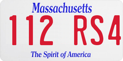 MA license plate 112RS4