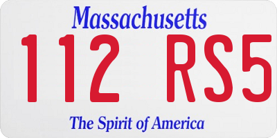 MA license plate 112RS5