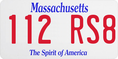 MA license plate 112RS8