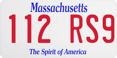MA license plate 112RS9