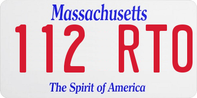 MA license plate 112RT0