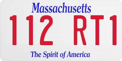 MA license plate 112RT1