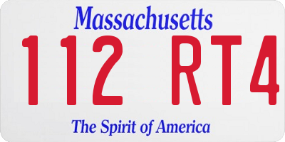 MA license plate 112RT4