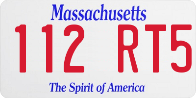 MA license plate 112RT5