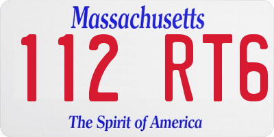 MA license plate 112RT6