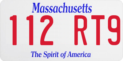 MA license plate 112RT9