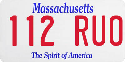 MA license plate 112RU0