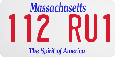 MA license plate 112RU1