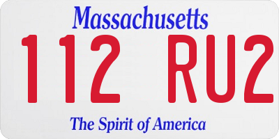 MA license plate 112RU2