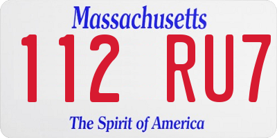 MA license plate 112RU7