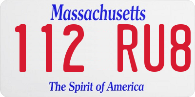 MA license plate 112RU8