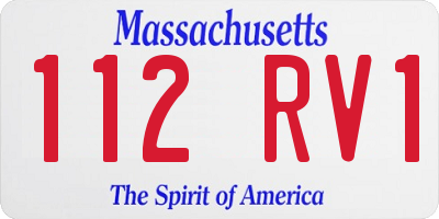 MA license plate 112RV1