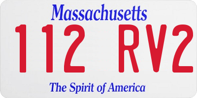 MA license plate 112RV2
