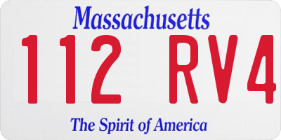 MA license plate 112RV4