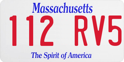 MA license plate 112RV5
