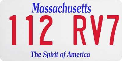MA license plate 112RV7