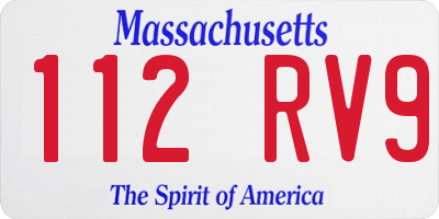 MA license plate 112RV9