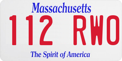 MA license plate 112RW0