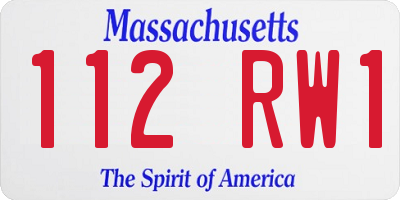 MA license plate 112RW1