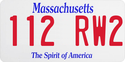 MA license plate 112RW2
