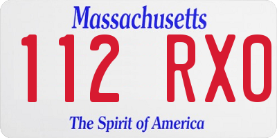 MA license plate 112RX0