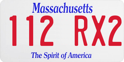 MA license plate 112RX2