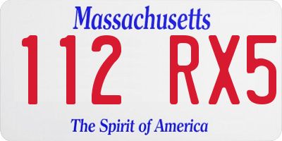 MA license plate 112RX5
