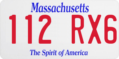 MA license plate 112RX6