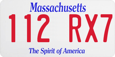 MA license plate 112RX7