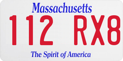 MA license plate 112RX8