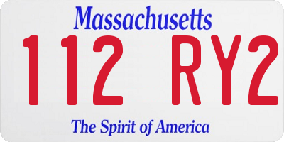 MA license plate 112RY2