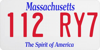 MA license plate 112RY7