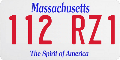 MA license plate 112RZ1