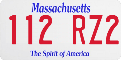 MA license plate 112RZ2