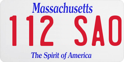 MA license plate 112SA0