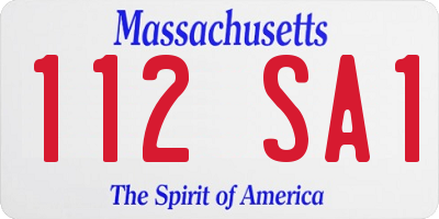 MA license plate 112SA1