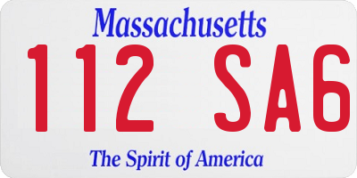 MA license plate 112SA6