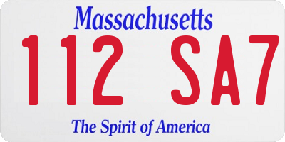MA license plate 112SA7