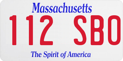 MA license plate 112SB0