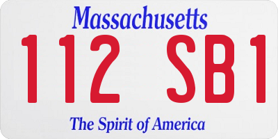 MA license plate 112SB1