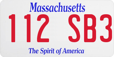 MA license plate 112SB3