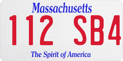 MA license plate 112SB4