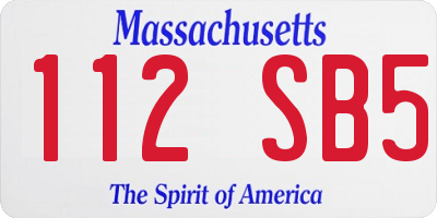 MA license plate 112SB5