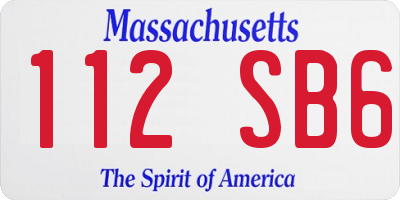 MA license plate 112SB6