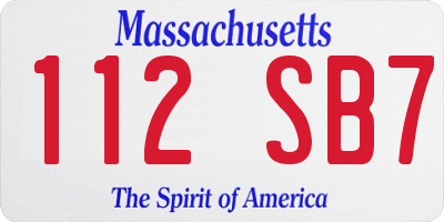 MA license plate 112SB7